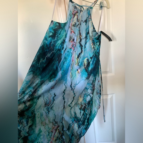 NWT Mossimo Target Blue Wave Large Dress Halter Straps Keyhole Neckline 2014 - Picture 5 of 9